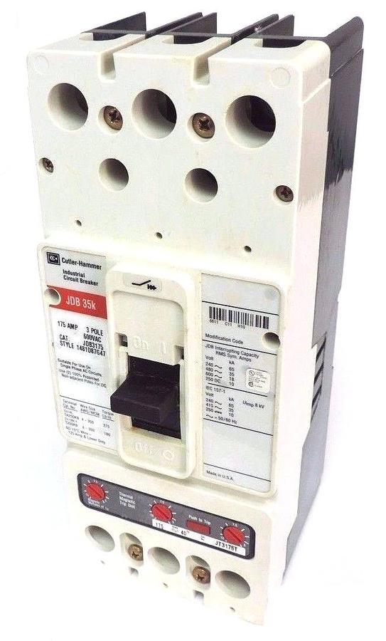 Used NEW CUTLER-HAMMER JDB3175 CIRCUIT BREAKER JDB 35K STYLE: 1481D87G47, 3-POLE