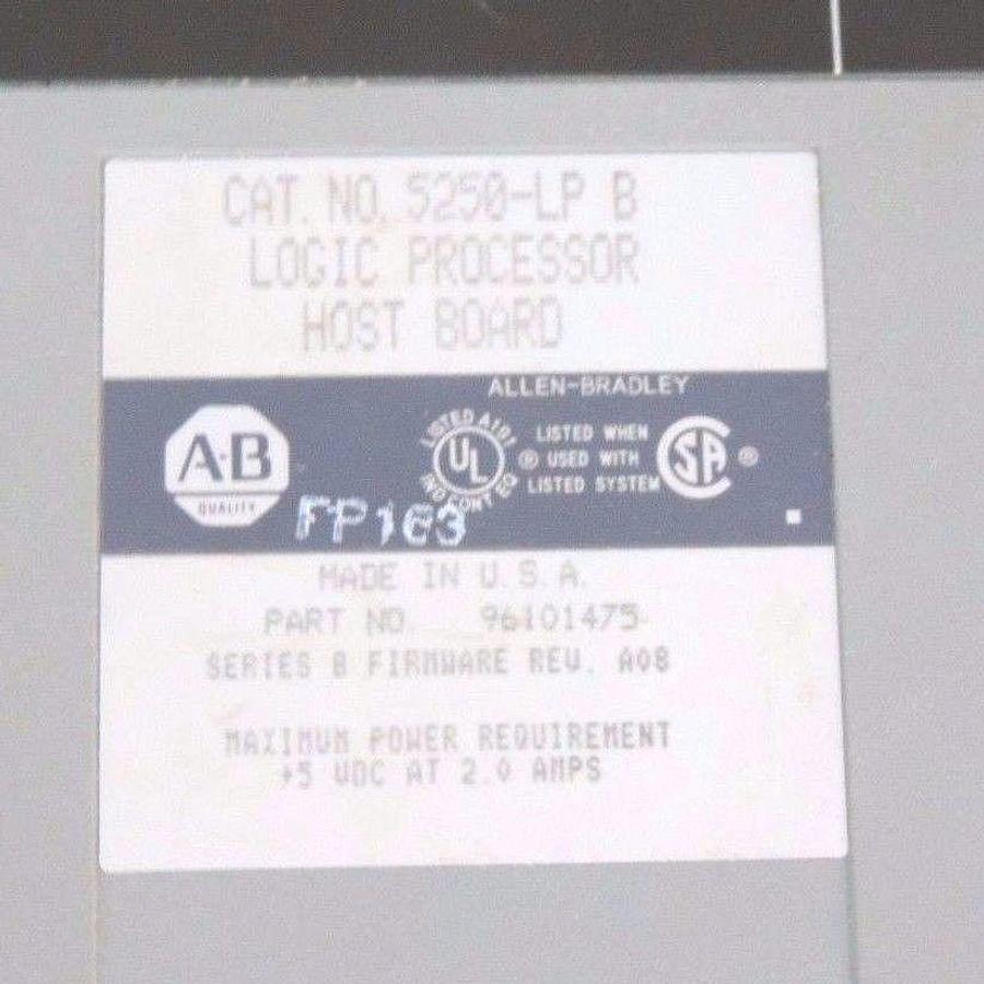 Used ALLEN BRADLEY 5250-LP SER. B PROCESSOR REV. A08, 96101475 W/ 5250-MLP3 SER. B