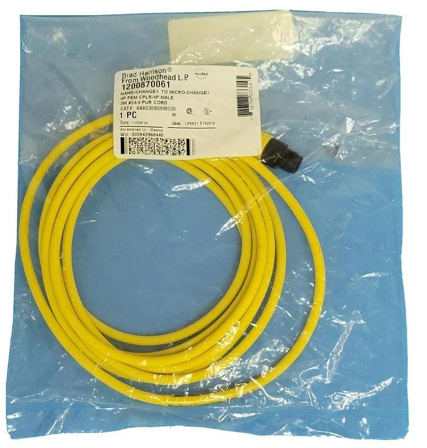 Used NEW BRAD HARRISON WOODHEAD 1200870061 CORDSET CAT#: 484030B09M030