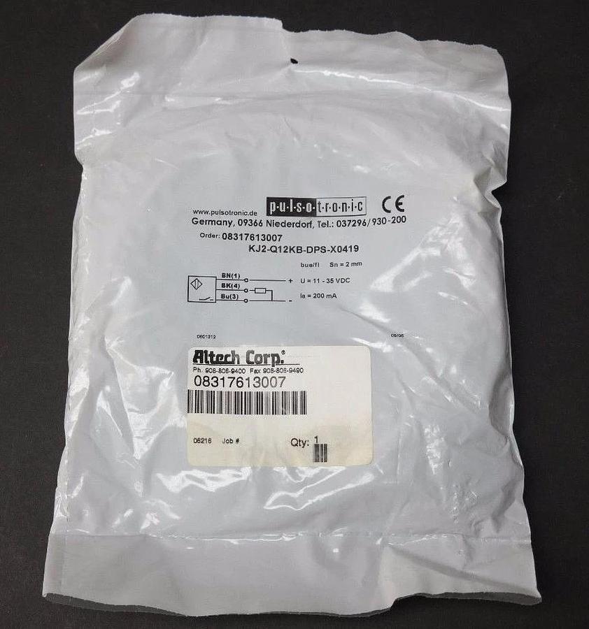 Used NIB PULSOTRONIC KJ2-Q12KB-DPS-X0419 SENSOR KJ2Q12KBDPSX0419, 08317613007