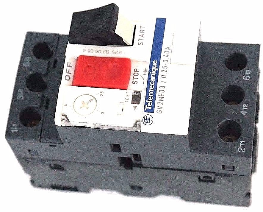 Used NEW TELEMECANIQUE GV2ME03 / 0.25-0.40A MOTOR CIRCUIT BREAKER