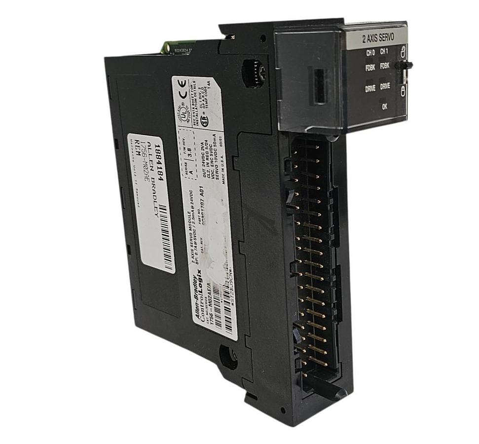 Used ALLEN BRADLEY 1756-M02AE/A 2 AXIS SERVO MODULE SER. A F/W REV. 3.8 1756-M02AE