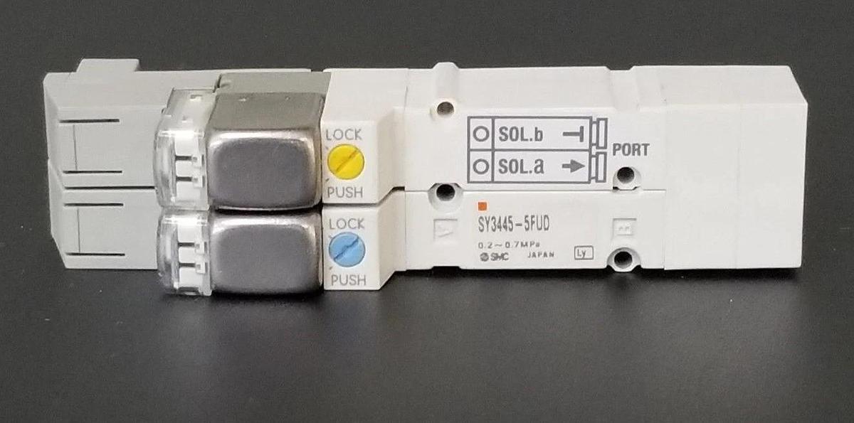 Used SMC SY3445-5FUD SOLENOID VALVE 0.2~0.7MPA, SY3PP46, SY34455FUD