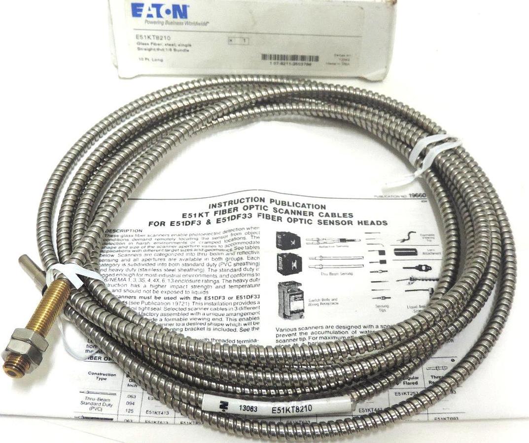 Used NIB EATON E51KT8210 FIBER OPTIC SCANNER 10FT. LONG