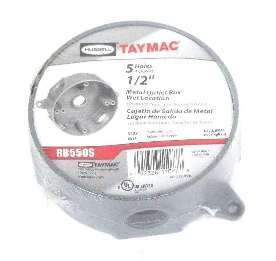 Used LOT OF 3 NEW HUBBELL TAYMAC RB550S METAL OUTLET BOXES 5 HOLES 1/2" NPT