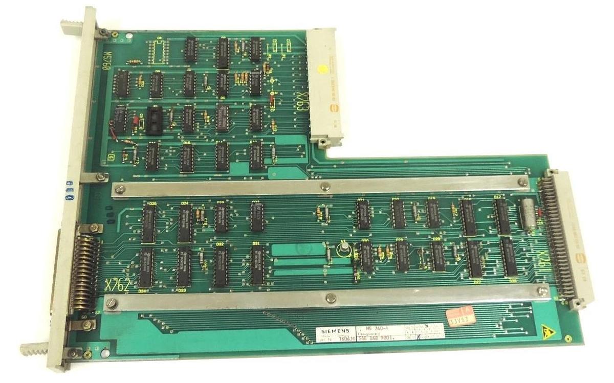 Used SIEMENS MS-760-A PC BOARD MS760A, FERT. NR. 760630 548 168 9001, 6FX1-116-8AA00