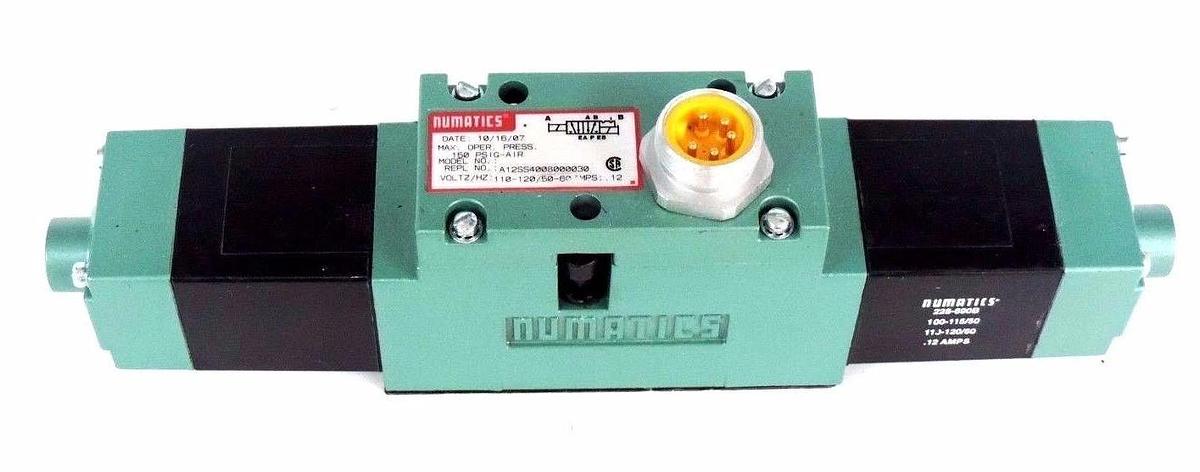 NEW NUMATICS A12SS4008000030 DOUBLE SOLENOID VALVE 150PSI 110-120V 50/60HZ
