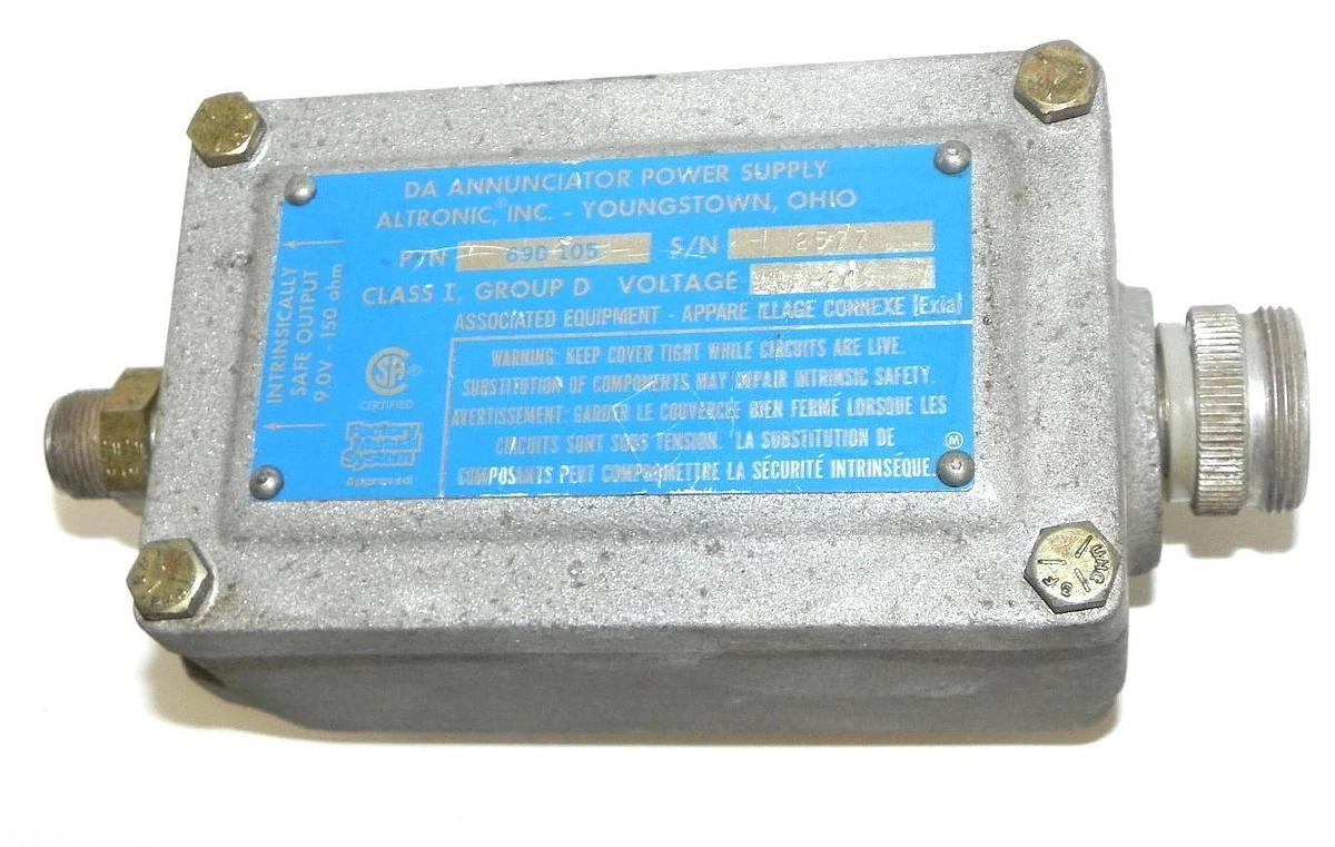 Used DA ANNUNCIATOR POWER SUPPLY P/N: 690 105, 12-24V, 690105