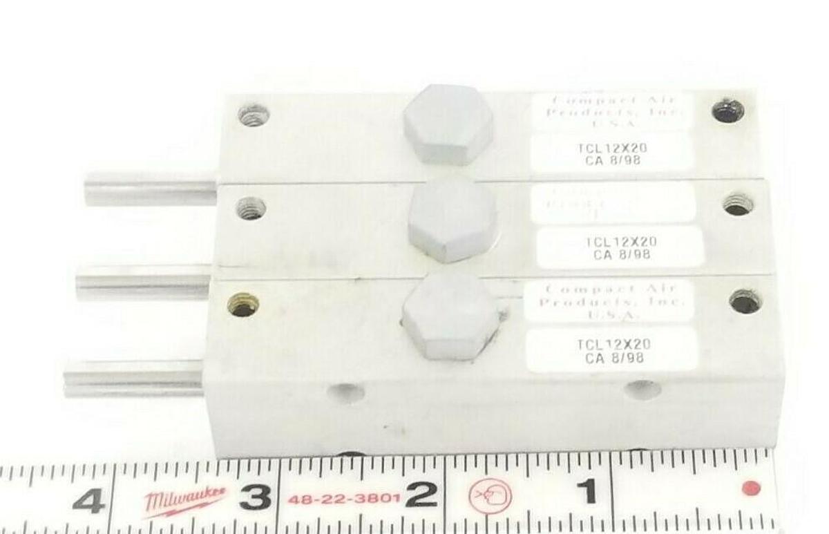 Used LOT OF 3 ITT COMPACT AIR TCL12X20 CYLINDERS TCL12X20, 12MM BORE