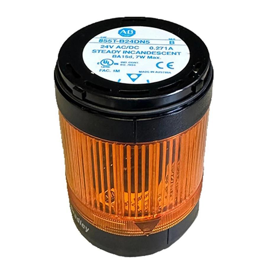 NEW ALLEN BRADLEY 855T-B24DN5 /B STEADY INCANDESCENT LIGHT ORANGE 24V 855TB24DN5