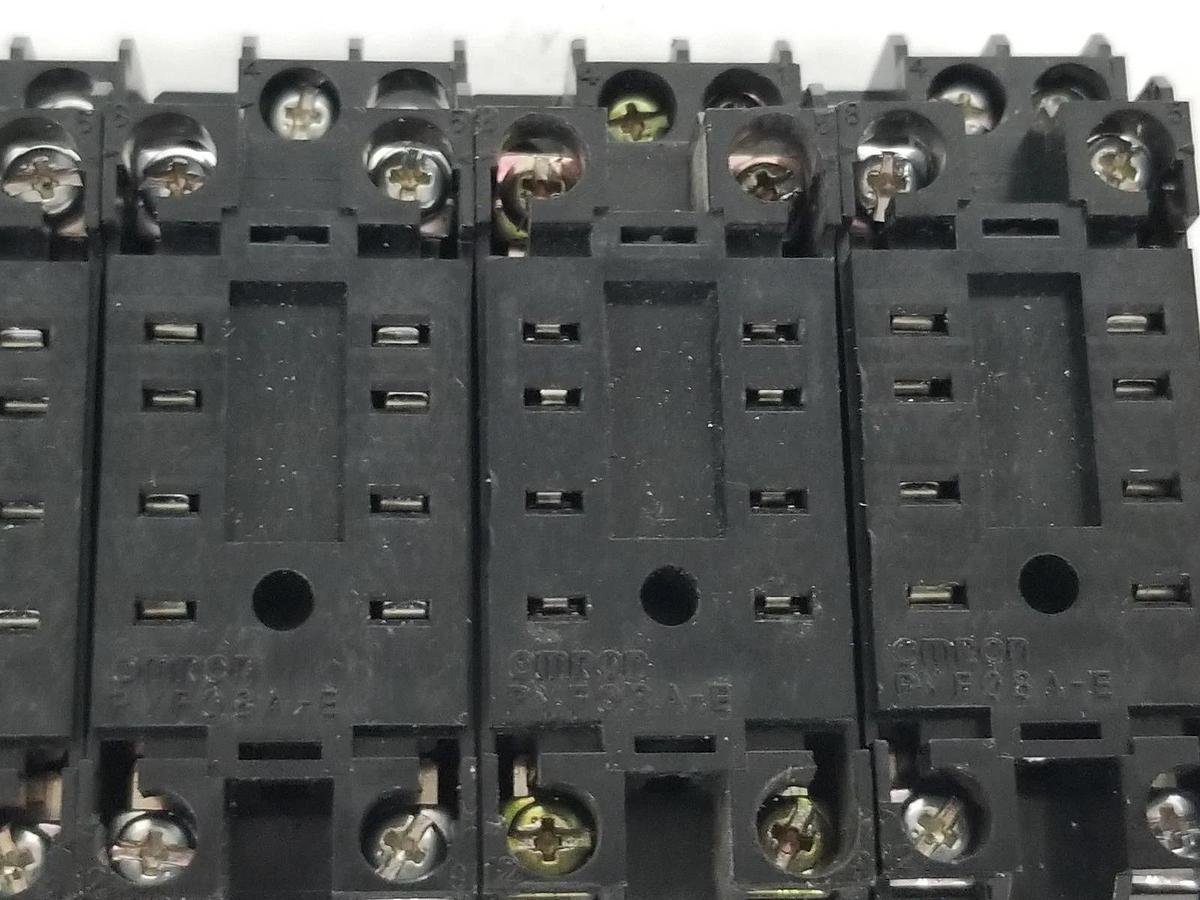 Used LOT OF 5 OMRON PYF08A-E RELAY SOCKETS 7A, 250VAC, 2-M4X10