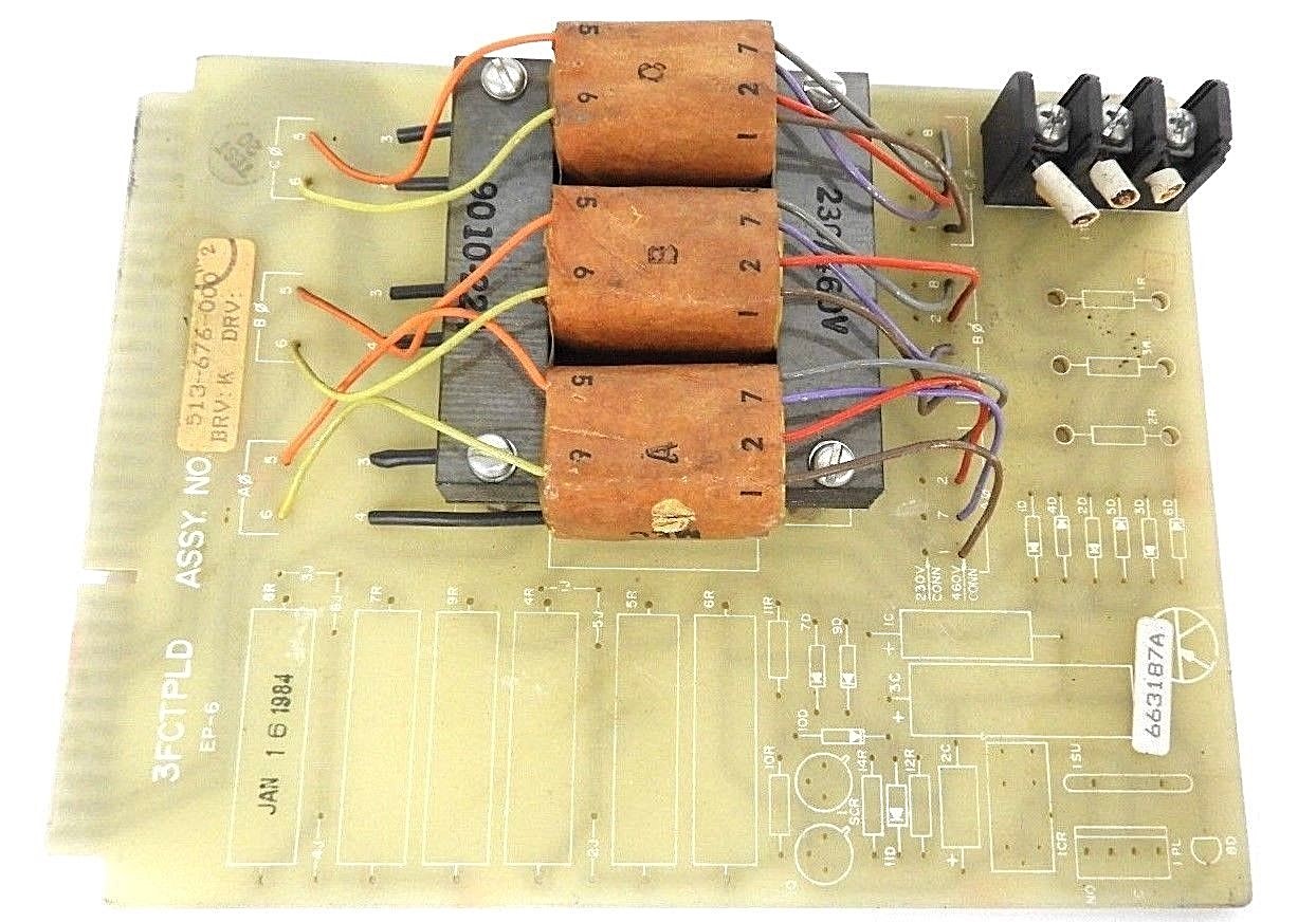 Used BURTON EMERSON 513-676-000 CIRCUIT BOARD BRV: K, 3FCTPLD, EP-6