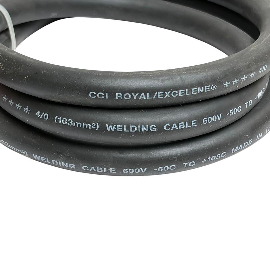 Used CCI Royal Excelene 4/0 AWG Welding Cable Battery Jumper Leads Pair Lug Terminals