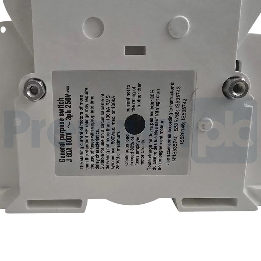 Used Socomec 38613005 Fuserbloc TS J 3X60A Switch w/ 37297540 NFPA79 Handle Kit NEW