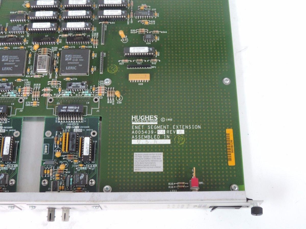 Used HUGHES A005439-04 REV. A ENET SEGMENT EXTENSION W/ A005182-05 REV. B 10BASE-FL