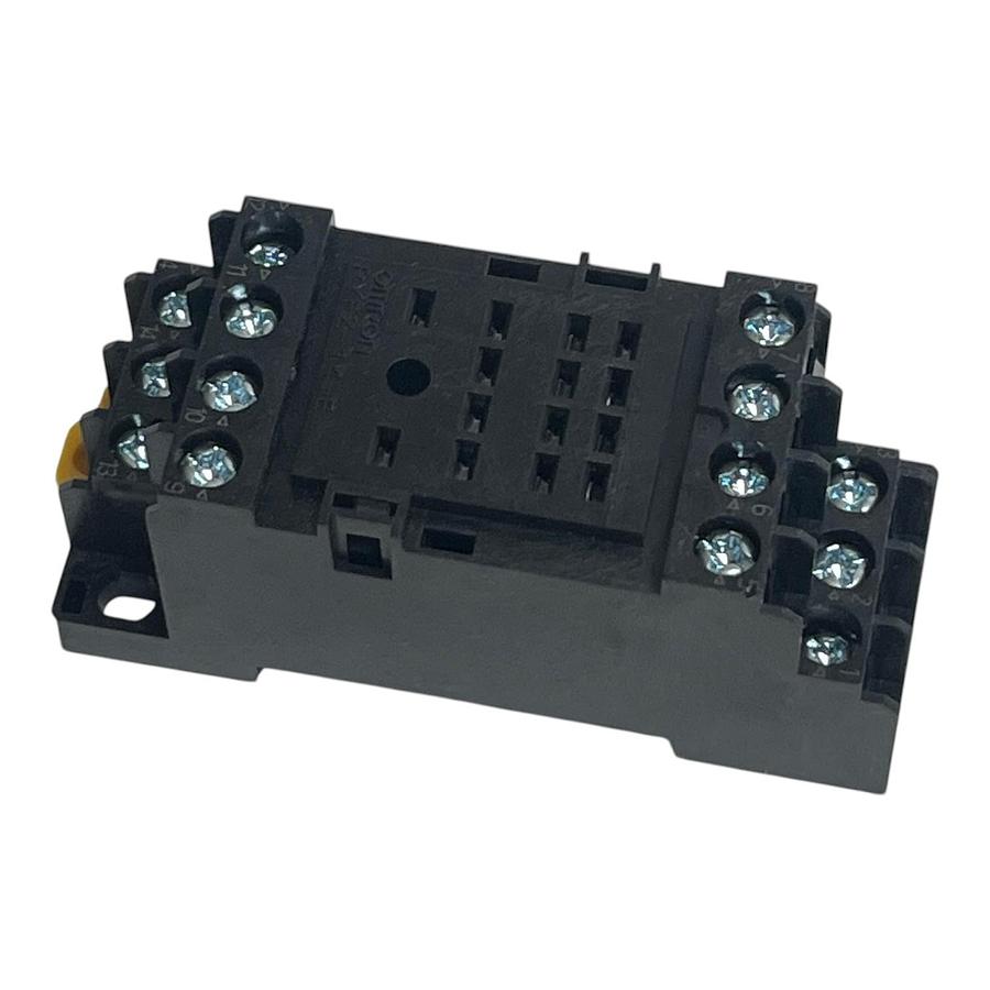 Used Omron PYFZ-14-E 14-Pin DIN Rail Relay Socket 6A 250VAC MY4 Series - NEW SURPLUS