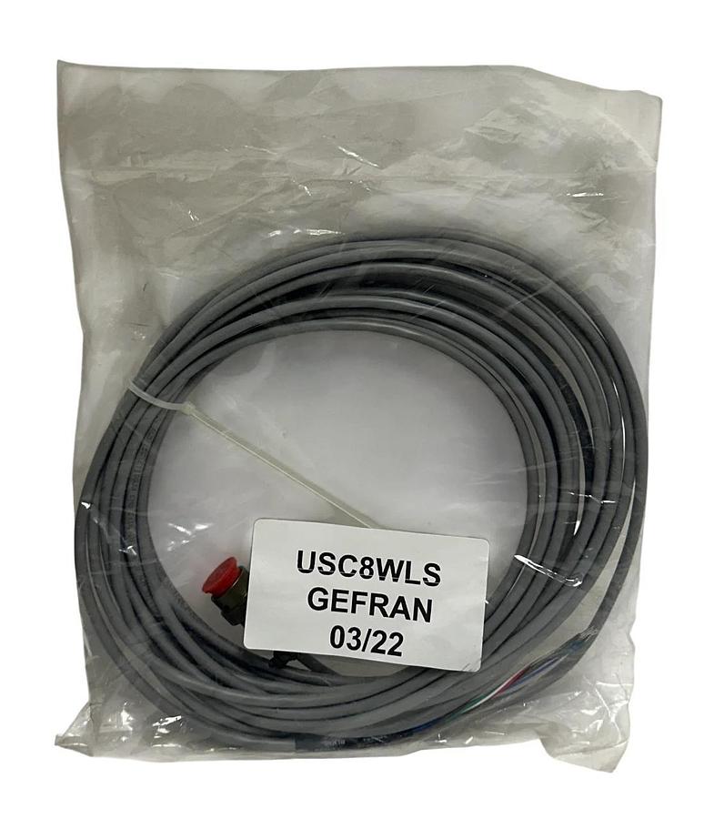 Used GEFRAN USC8WLS ACCESSORY CABLE ASSEMBLY 6-PIN MATING FEMALE CONNECTOR 25' NSFS