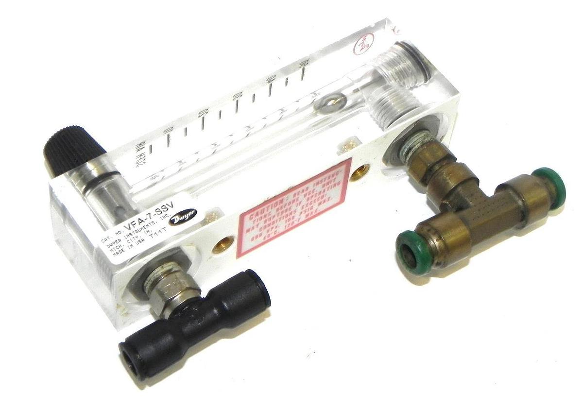 Used DWYER VFA-7-SSV VISI FLOAT FLOW METER VFA7SSV