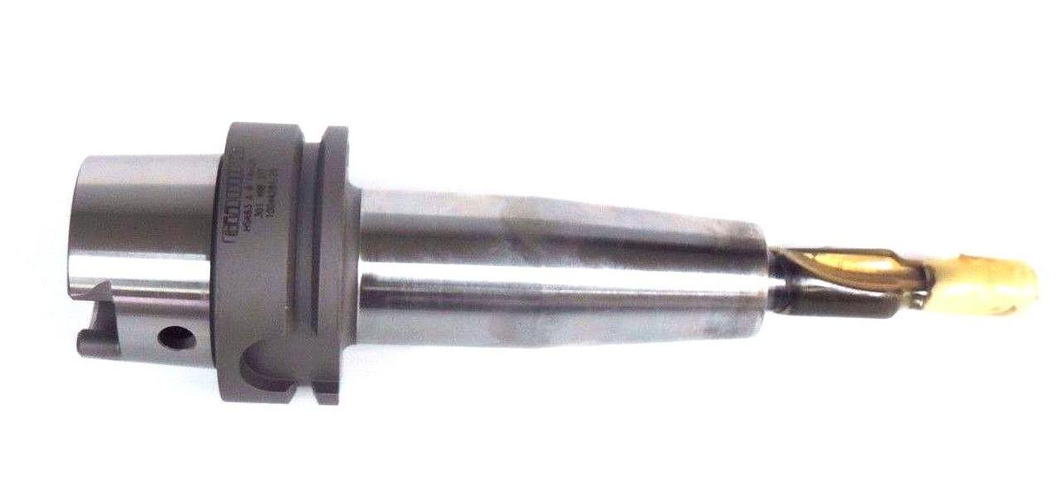 Used GUHRING HSK63 A TOOLHOLDER CT-62596 14X120 W/ 14MM SOLID CARBIDE STEPDRILL