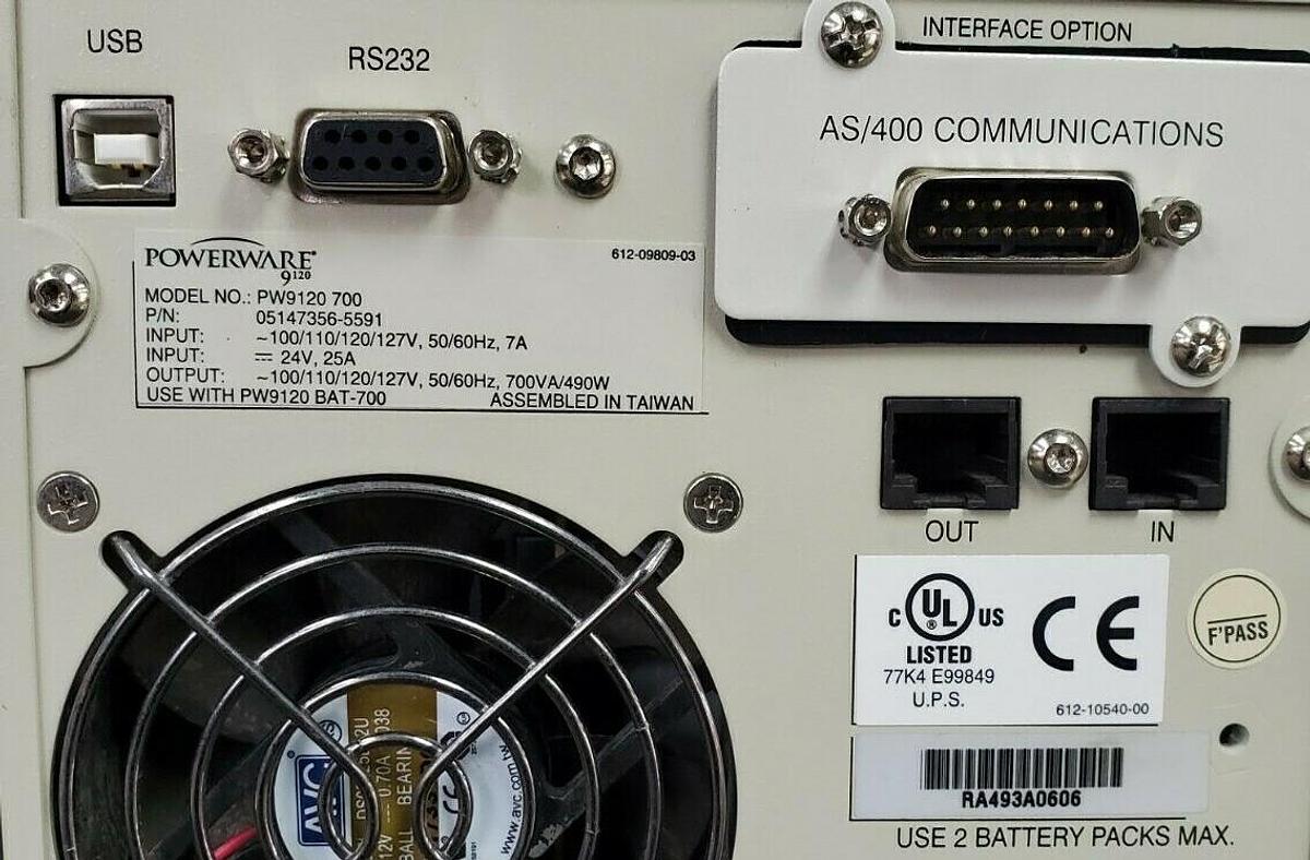 Used EATON / POWERWARE 9120 PW9120-700 POWER SUPPLY P/N: 05147356-5591 612-09809-03