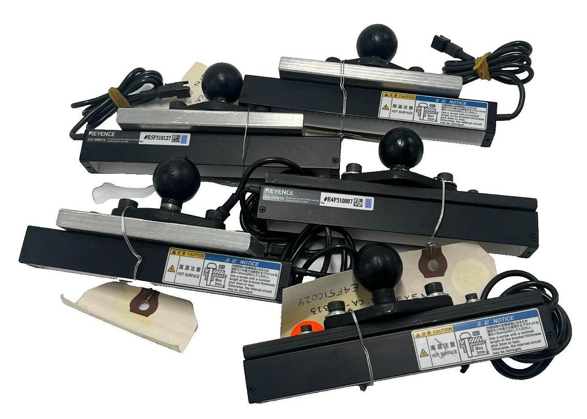 LOT OF 5 KEYENCE CA-DBB13 LED BLUE LIGHT BAR UNIT W/ RAM BALL ADAPTER MOUNT NSNP