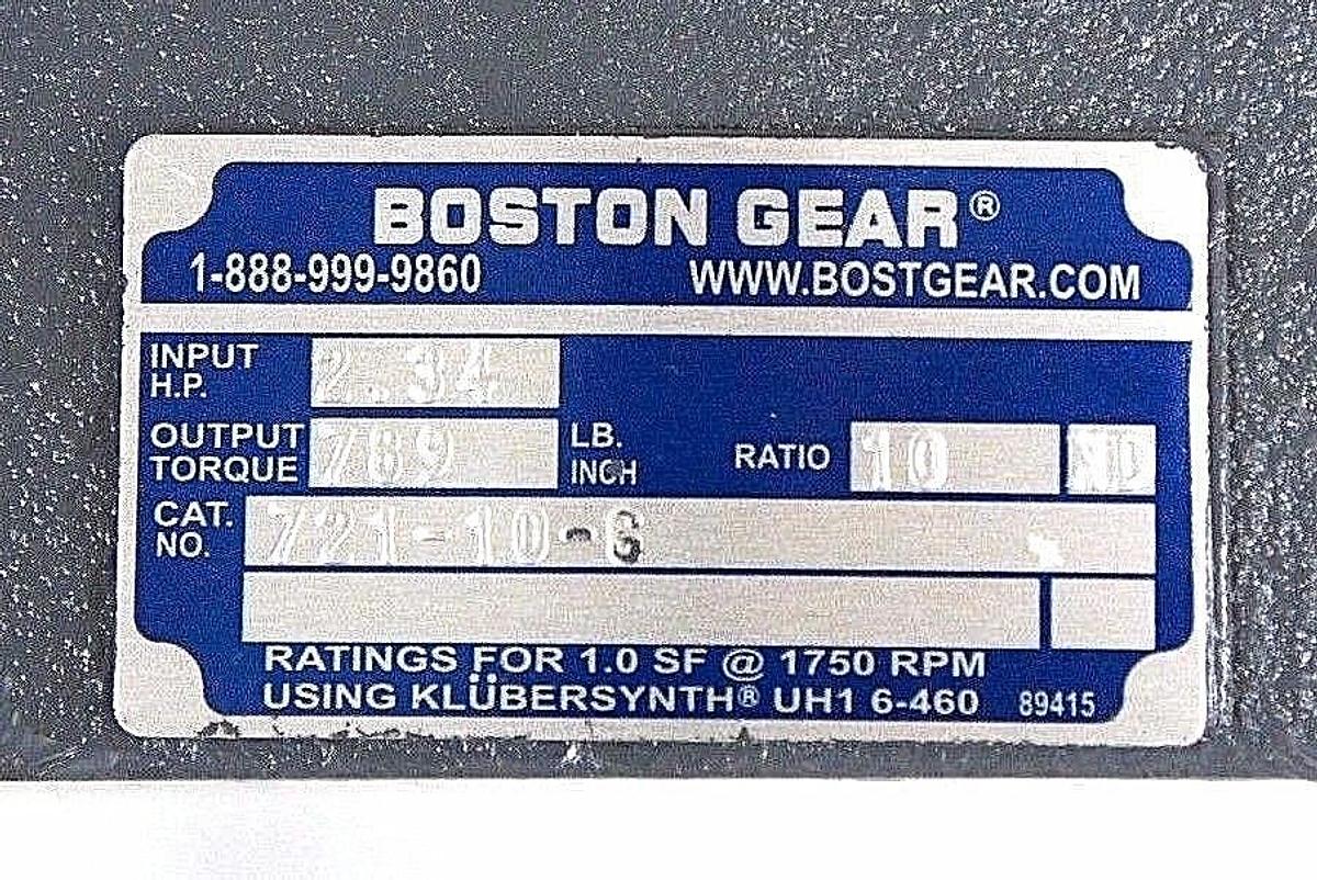 Used NIB BOSTON GEAR 721-10-G WORM GEAR SPEED REDUCER 51684 71010G