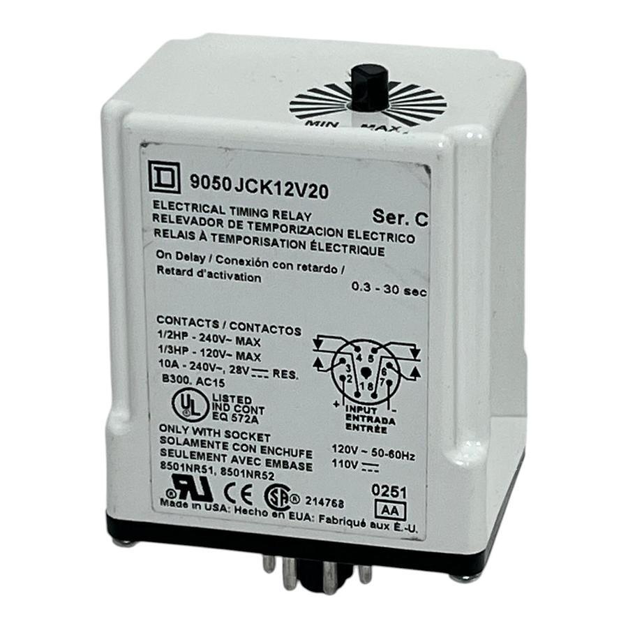 Square D 9050JCK12V20 Electrical Timing Relay 120V On Delay New Surplus