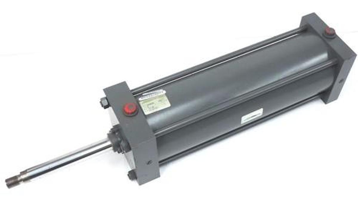 Used NIB MILLER PNEUMATIC A84B2B AIR CYLINDER 5" BORE 14.06" STROKE 250PSI 1" ROD DIA