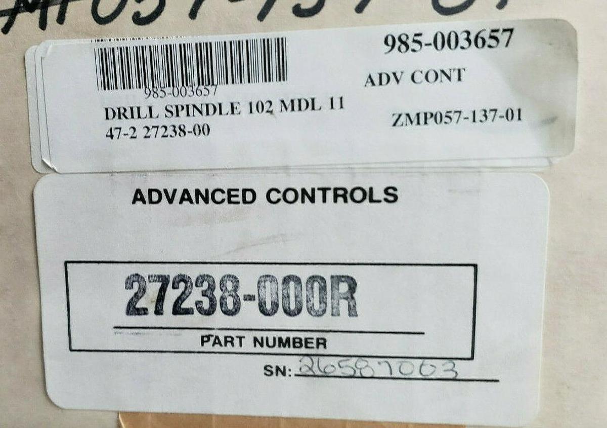 Used ADVANCED CONTROLS 27238-000R DRILL SPINDLE 27238000R (REPAIRED)