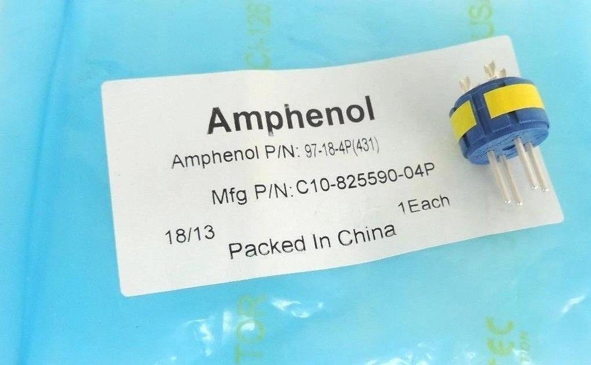 Used NEW AMPHENOL 97-18-4P CIRCULAR INSERT, PIN, 4WAY, SOLDER C10-825590-04P