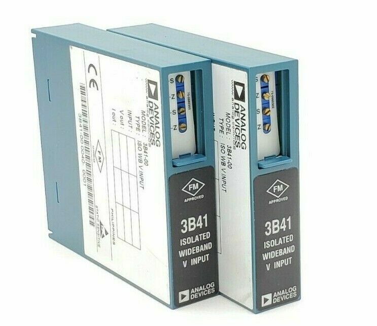 Used LOT OF 2 ANALOG DEVICES 3B41-00 ISOLATED WIDEBAND V INPUT MODULES 3B4100