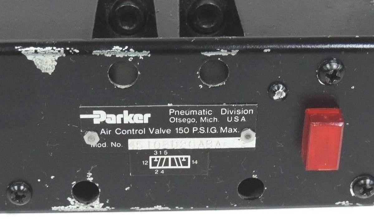 Used PARKER 4510BD20ABAE53 VALVE 40-150 PSI W/ L0030153 VALVE COIL 6.2 WATTS