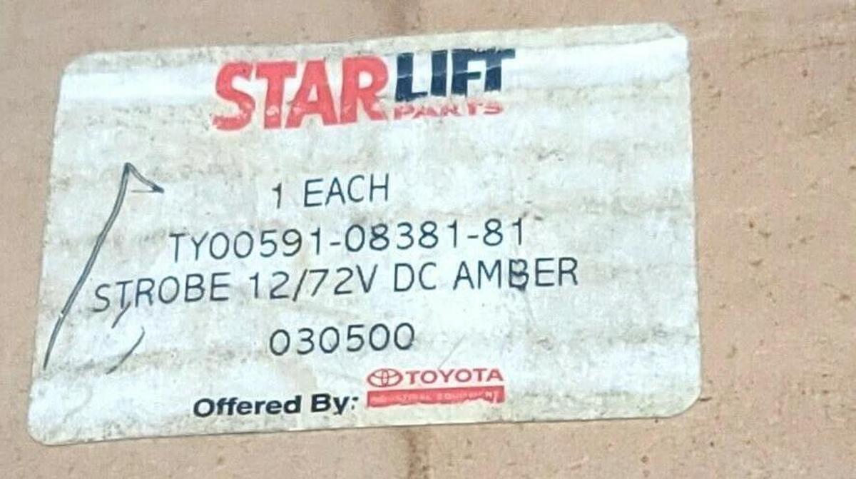 NIB TOYOTA STARLIFT TY00591-08381-81 STORBE 12/72V DC AMBER 00591-08381-81