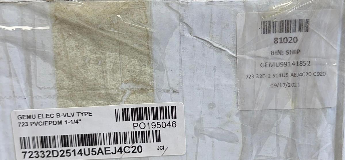 Used GEMU 723 32D 2 514U5 AE14C20 C920 ACTUATOR BALL VALVE J4C S20-S300 1-1/4'' NSNP