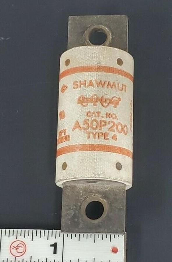 Used GOULD SHAWMUT A50P200 AMP-TRAP SEMICONDUCTOR 200AMP 500V FUSE TYPE 4