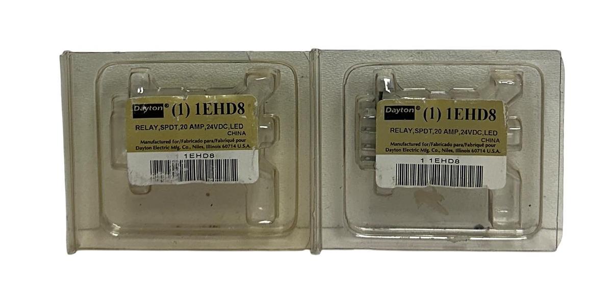 2 DAYTON 1EHD8 GENERAL PURPOSE ICE CUBE RELAYS PLUG-IN 20A 24VDC LED NSMP