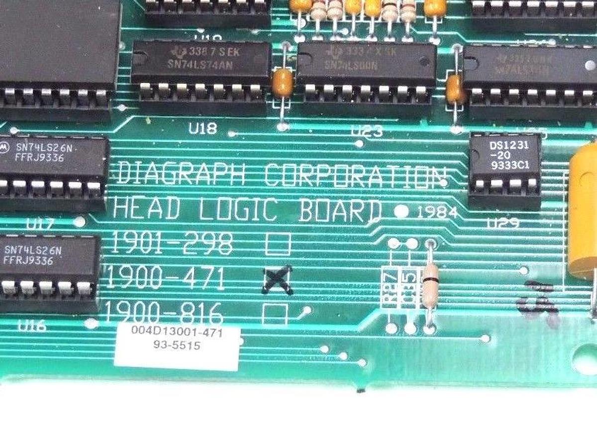 Used DIAGRAPH CORPORATION 1900-471 HEAD LOGIC BOARD, 004D13001-471, 93-5515, 1900471