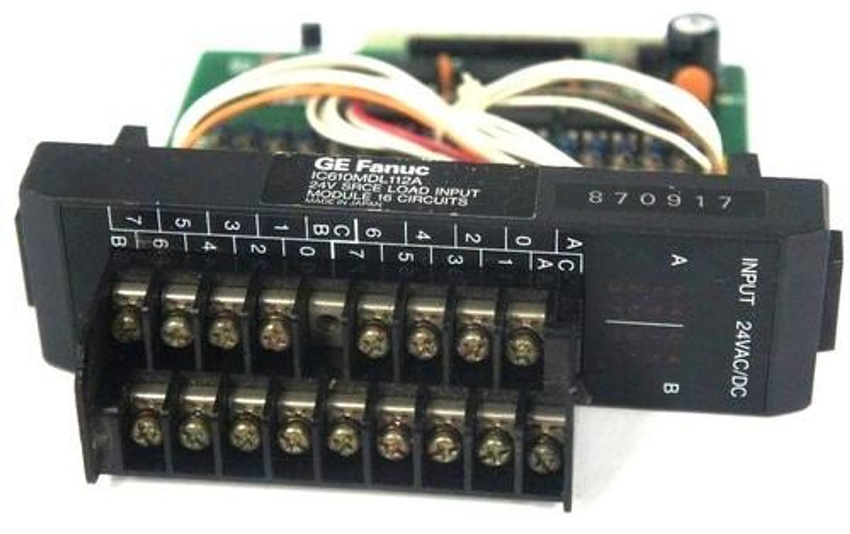Used GE FANUC IC610MDL112A INPUT MODULE 24V SRCE LOAD INPUT 16 CIRCUITS