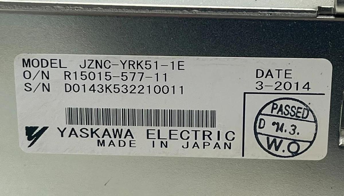 Used Yaskawa JZNC-YRK51-1E Controller Rack w/ JANCD-YIF01-1E & YCP01B-E Boards