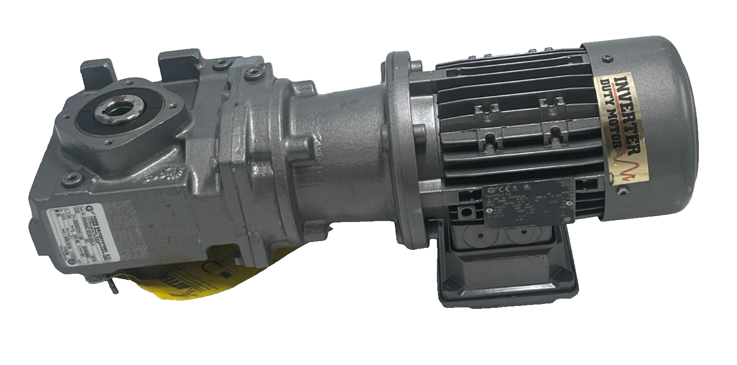 Used NORD SK63L/4 CUS Inverter Duty Motor w/ SK02040AZ-IEC63 Gearbox 0.25HP 3-Phase
