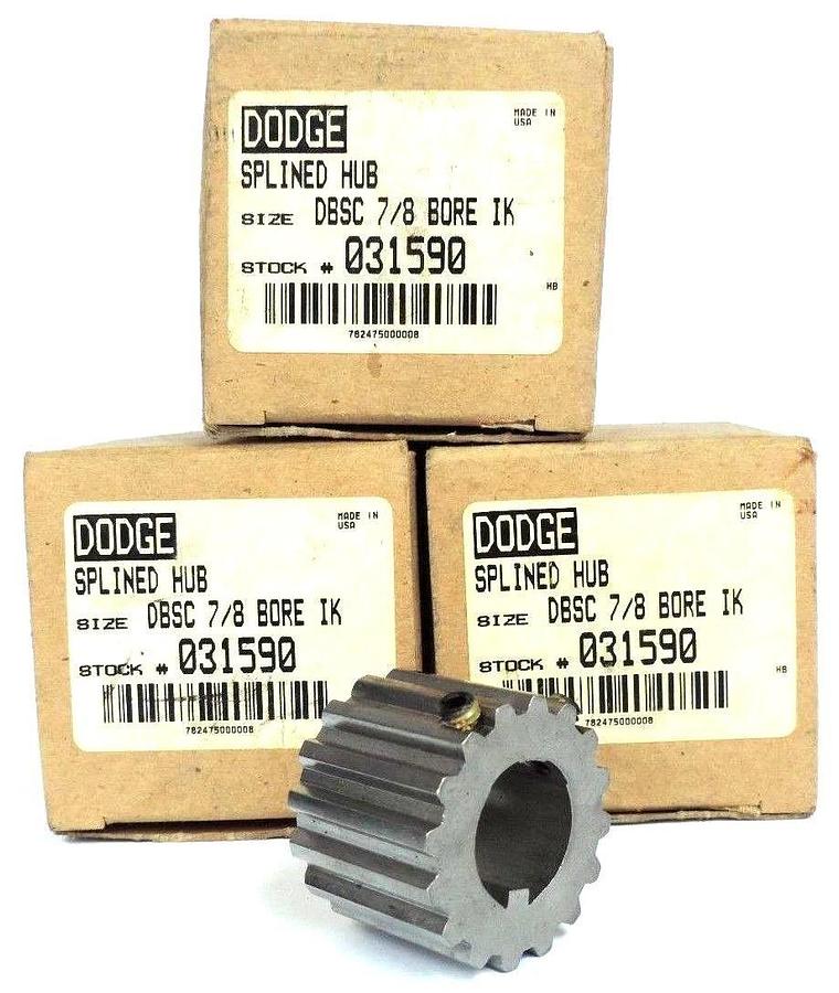 Used LOT OF 3 NIB DODGE 031590 SPLINED HUB DBSC 7/8'' BORE IK