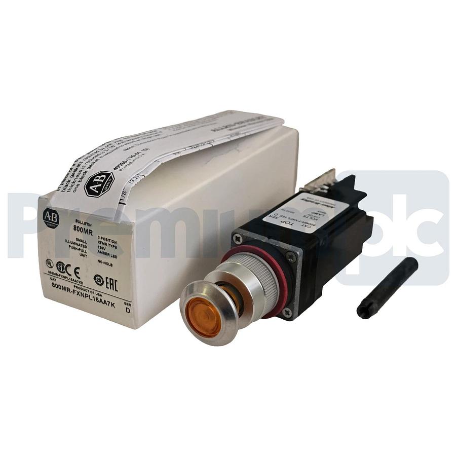 Allen-Bradley 800MR-FXNPL16AA7K /D 3-Pos Illuminated Push-Pull Unit Amber NSMP