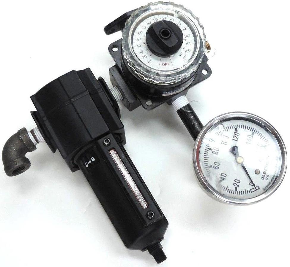 Used NORGREN F73C-2AN-AD0 PNEUMATIC FILTER ASSY. W/ WILKERSON R21-02-000B REGULATOR