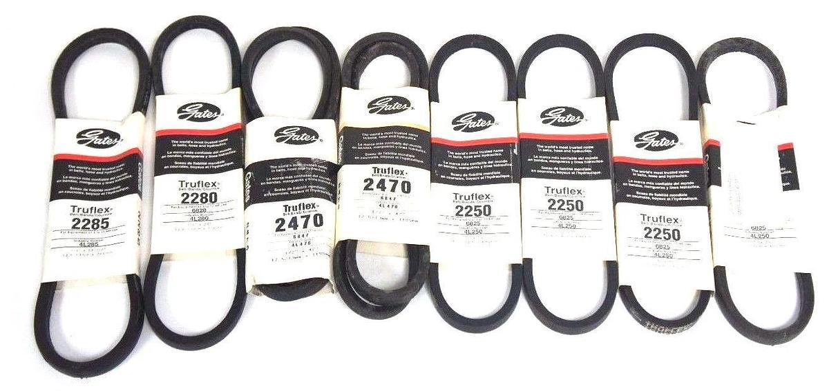 Used LOT OF 8 NEW GATES TRUFLEX V BELTS 4L250 4L285 4L470 4L280