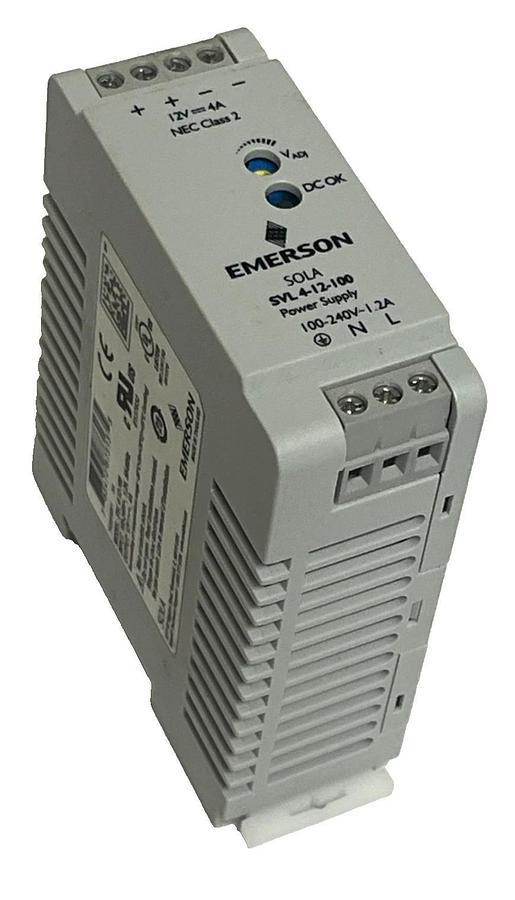 Lot of 3 Emerson SolaHD SVL 4-12-100 DIN Rail Power Supplies 12V 4A 48W
