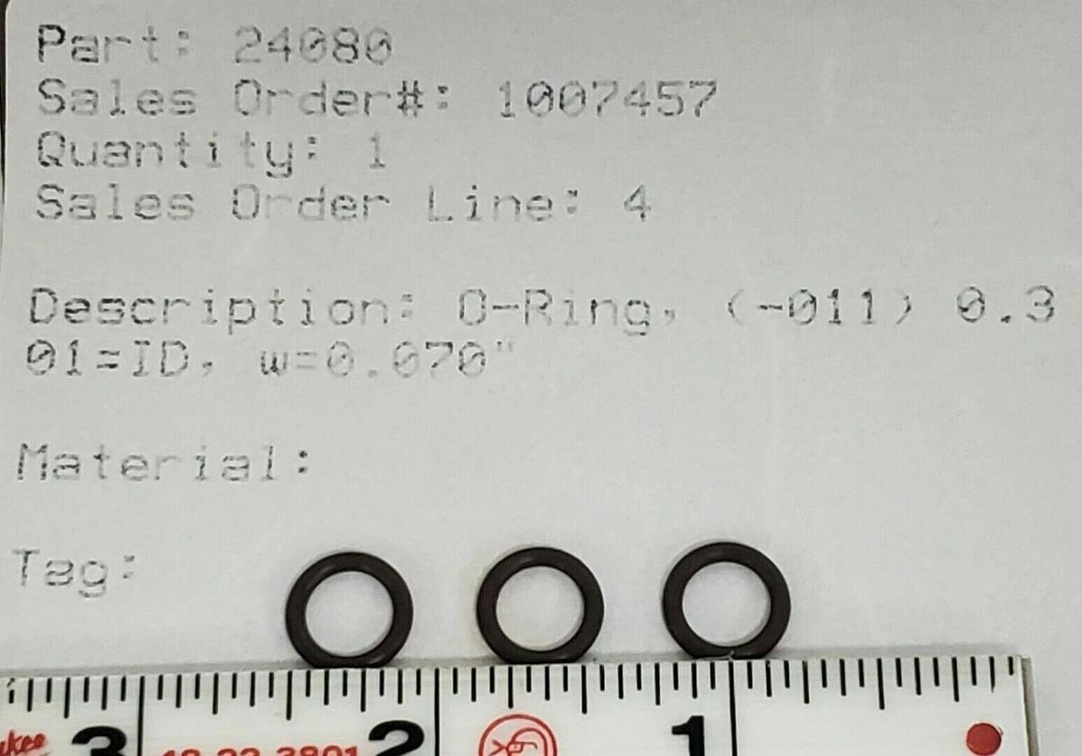 Used LOT OF 3 NEW BAUMANN 24080 O-RINGS (-11) 0.301=ID W=0.070''
