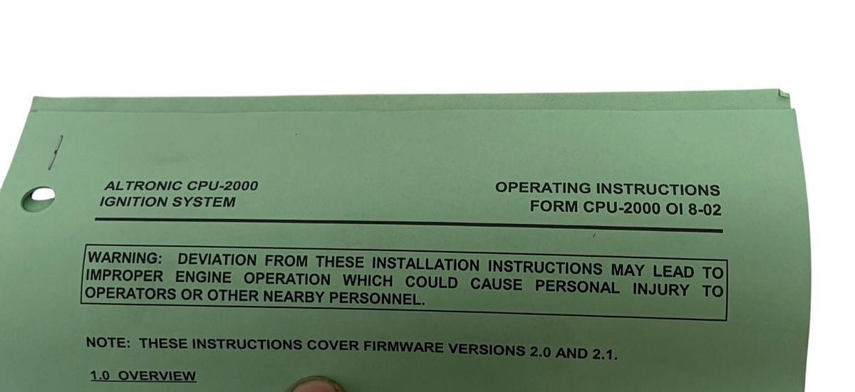 Used Altronic CPU-2000 Diagnostic Module 291105-1 Ignition System Boxed New