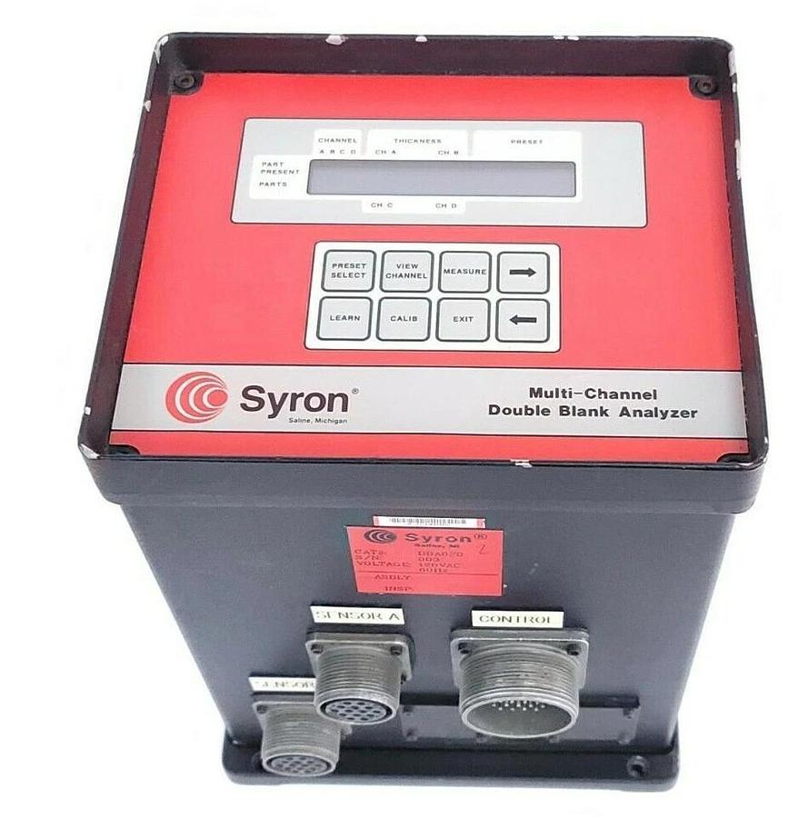 Used SYRON DBA020 DOUBLE BLANK ANALYZER 120VAC S/N:003