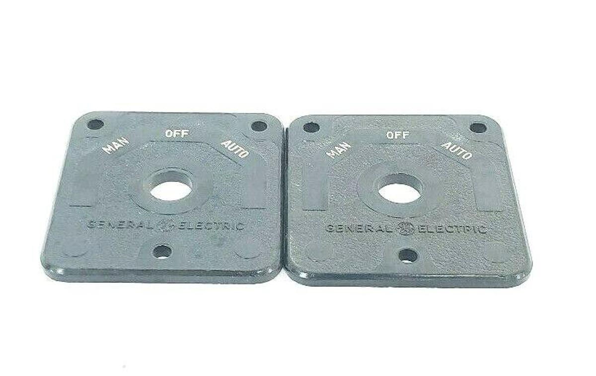 Used LOT OF 2 GENERAL ELECTRIC 6016164P1 MANUAL OFF AUTO SWITCH PLATES