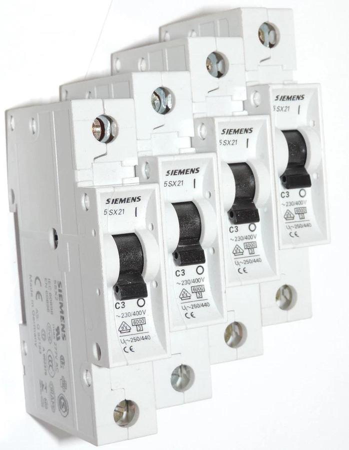 Used LOT OF 4 SIEMENS 5SX2 C3 CIRCUIT BREAKER 5SX2C3